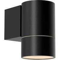 Favourite Bonum 4795-1W Черный уличный настенный светильник, фасадный спот цилиндр со светом в одну сторону, D95xW60xH95, под сменную лампу GU10 макс. 35Вт, IP65, 220В