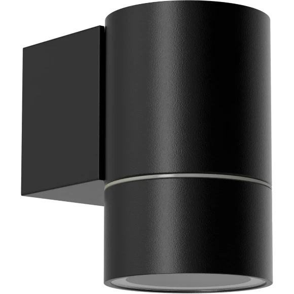 Favourite Bonum 4795-1W Черный уличный настенный светильник, фасадный спот цилиндр со светом в одну сторону, D95xW60xH95, под сменную лампу GU10 макс. 35Вт, IP65, 220В