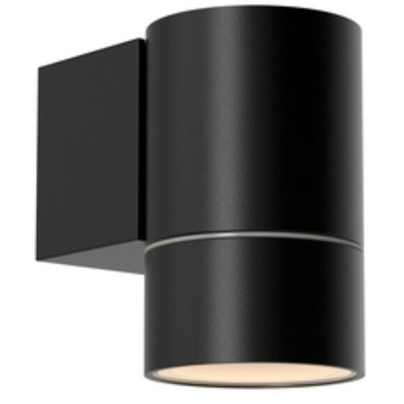 Favourite Bonum 4795-1W Черный уличный настенный светильник, фасадный спот цилиндр со светом в одну сторону, D95xW60xH95, под сменную лампу GU10 макс. 35Вт, IP65, 220В