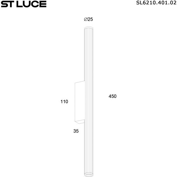 SL6210.401.02 Светильник настенный ST-Luce Черный/Черный, Золотистый LED 2*2,5W 3000K LILT