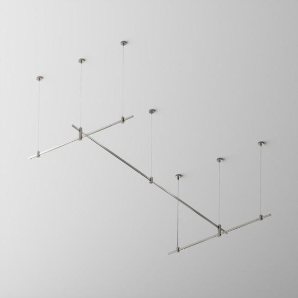 Готовая конструкция Maytoni Flraity прямая 2м х 1м двухуровневая на тросовых подвесах Hang TFC-Flar-H07-PT