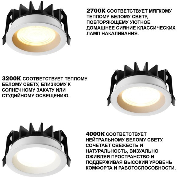 359844 Белый круглый светодиодный светильник с перекл. цв. температуры 15W 1500Лм 2700;3200;4000К 120° UGR16 CRI95 IP44 Novotech FLUO 359844 Белый круглый светодиодный светильник с перекл. цв. температуры 15W 1500Лм 2700;3200;4000К 120° UGR16 CRI95 IP44 Novotech FLUO