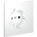 VLS001002 Накладка для розетки с заземлением и защитными шторками, с зарядкой от USB (ТИП С + ТИП A) белого матового цвета VOLTUM S70 (белый матовый)