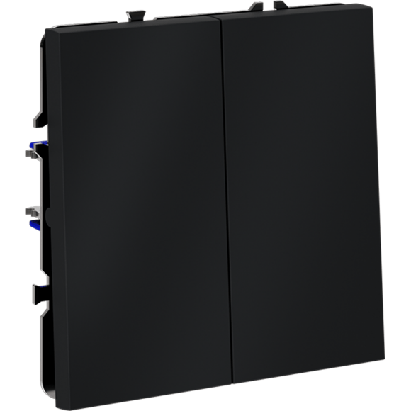 VLS020107 Выключатель встраиваемый двухклавишный графитового цвета 10А (2200 Ватт) VOLTUM S70 (графит)