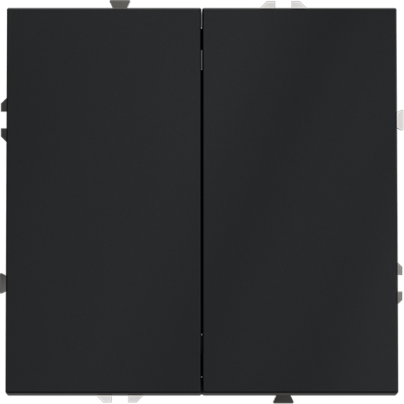 VLS020107 Выключатель встраиваемый двухклавишный графитового цвета 10А (2200 Ватт) VOLTUM S70 (графит)