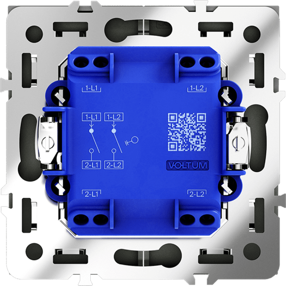 VLS020107 Выключатель встраиваемый двухклавишный графитового цвета 10А (2200 Ватт) VOLTUM S70 (графит)
