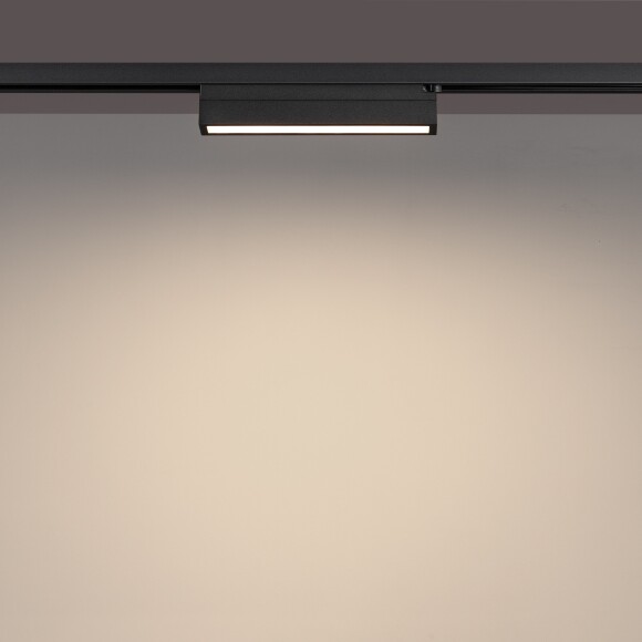 Novotech ITER 359783 Черный линейный однофазный двухжильный трековый светильник, 20см, с CCT переключением цветовой температуры, LED 12Вт 697Лм CRI≥90 108° 2700-3200-4000К IP20 220V