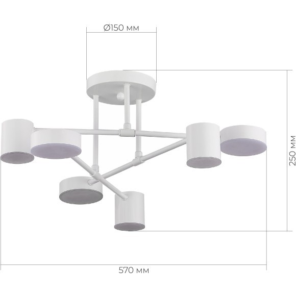 SLE201052-06 Светильник потолочный Белый/Белый LED 6*7W 4000K NOBEL