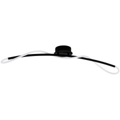 Eglo Egidonella 99381 Потолочный LED-светильник хай-тек, 20 Вт, 3000К, 3250 лм, CRI80, 220В, основание черная сталь и плафон белый матовый акрил, длина 900 мм, ширина 140 мм, высота 210 мм