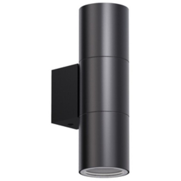 Favourite Bonum 4795-2W Черный уличный настенный светильник, фасадный спот цилиндр со светом в обе стороны, D95xW60xH195, под сменные лампы GU10 2шт макс. 35Вт, IP65, 220В
