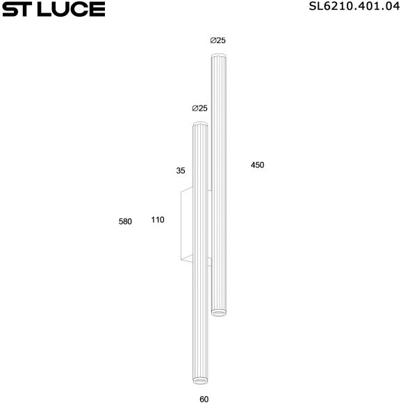 SL6210.401.04 Светильник настенный ST-Luce Черный/Черный, Золотистый LED 4*3W 3000K LILT