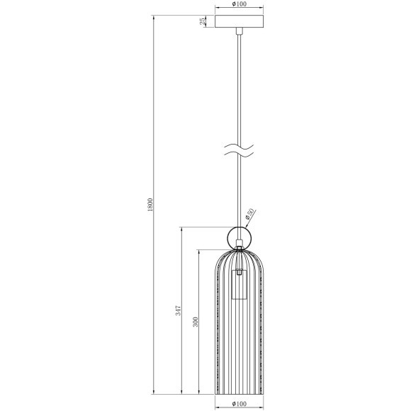 Подвесной светильник цилиндр Maytoni MOD302PL-01CG Antic под лампу 1xE14 40W