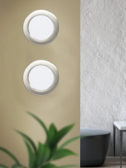 99137 Светодиодный встраиваемый светильник FUEVA 5, 5,5W (LED), ?117, ET26, 650lm, 3000K, сталь, никель ма