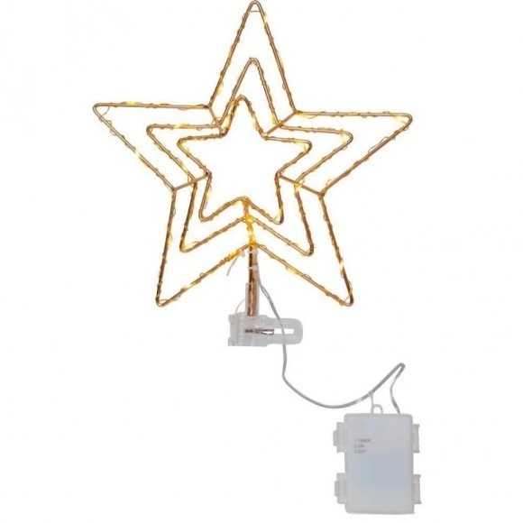 Светильник STAR TOPSY, 30X0,06W (LED), 4,5V, 25,5х27,5 см, пластик ,латунный, 3x АА (не в комплекте) Eglo Topsy 089-90
