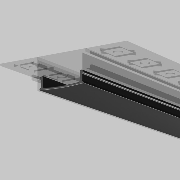 Рассеиватель для профиля 61×14 (Чёрный, 2 м), 642014