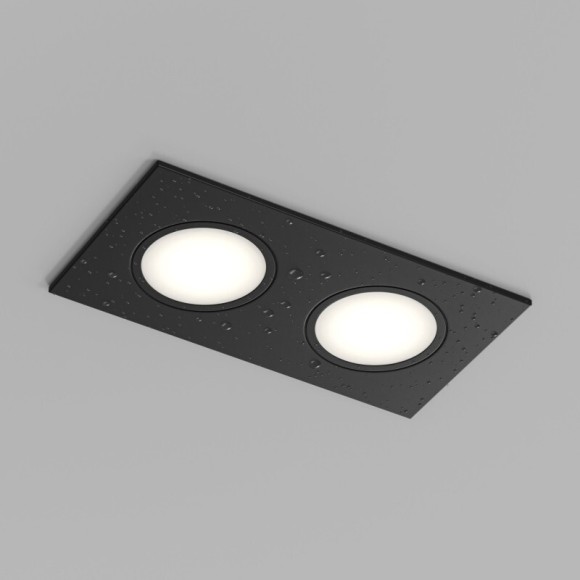 DK3112-BK Встраиваемый черный влагозащищенный светильник Denkirs PORT 2 лампы GU5.3 или LED модуля макс. 15 Вт