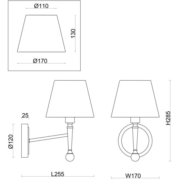 Бра настенное Rosemary FR5190WL-01BS