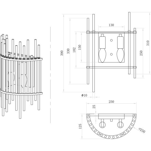 Светильник настенный Stilfort 2146/09/02W серия Sia