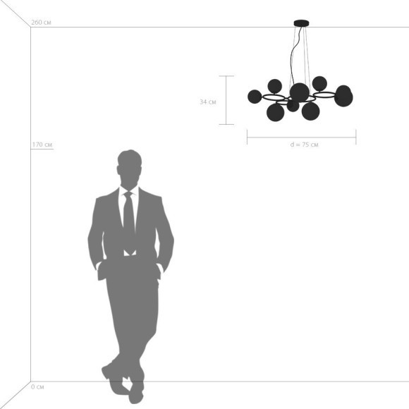 Люстра подвесная Lightstar 815097 Globo под лампы 9xG9 360W