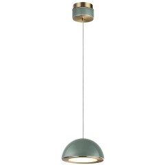 Odeon Light LULU 5452/6L Декоративный светодиодный подвесной светильник с зеленым керамическим плафоном и бронзовым основанием 6W 3000K CRI80 550Лм