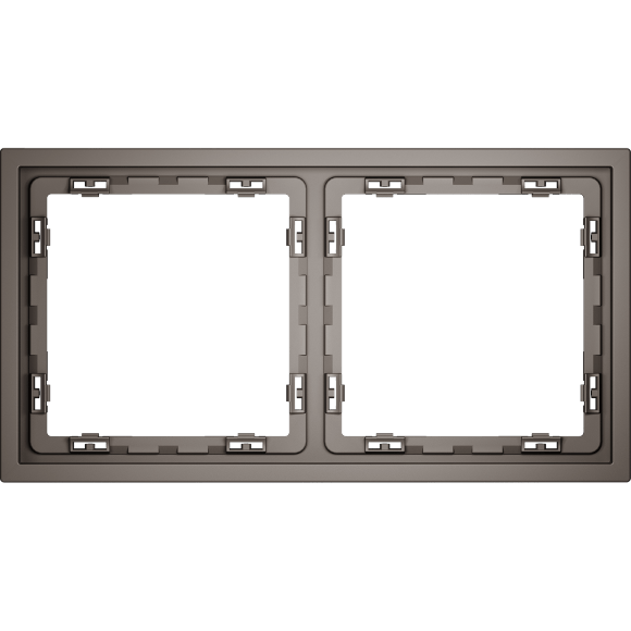 VLS100214 Рамка пластиковая для электрических изделий коричневого цвета VOLTUM серии S70 на 2 поста (капучино)
