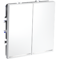 VLS020402 Проходной выключатель (переключатель) двухклавишный с подсветкой встраиваемый белого матового цвета 10А (2200 Ватт) VOLTUM S70 (белый матовый)