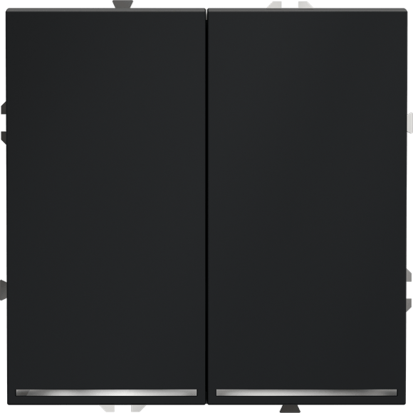 VLS020207 Выключатель встраиваемый с подсветкой двухклавишный графитового цвета 10А (2200 Ватт) VOLTUM S70 (графит)