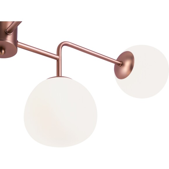 Люстра Maytoni Erich MOD221-PL-08-G основание латунь, подвесная люстра с шарами из матового белого стекла, 8xE14, дизайнерский светильник на большую гостинную