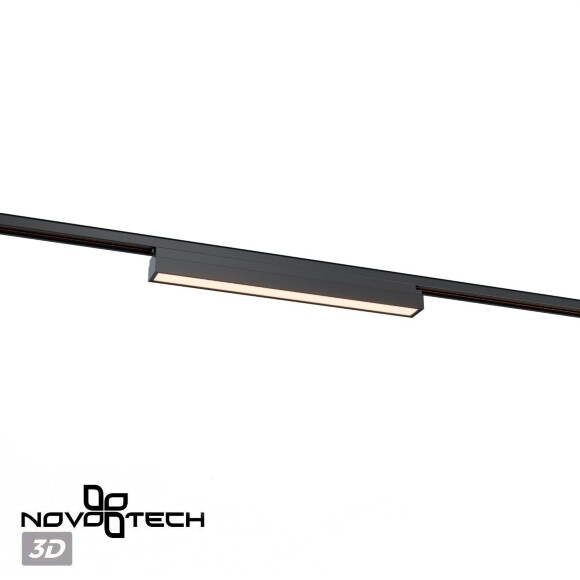 Novotech ITER 359788 Черный линейный однофазный трехжильный трековый светильник, 40см, с CCT переключением цветовой температуры, LED 24Вт 1294Лм CRI≥90 108° 2700-3200-4000К IP20 220V