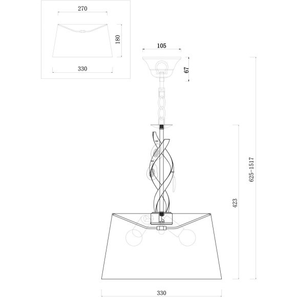 Подвесной светильник с 3 лампами Freya FR2001PL-03G Monique под лампы 3xE14 40W