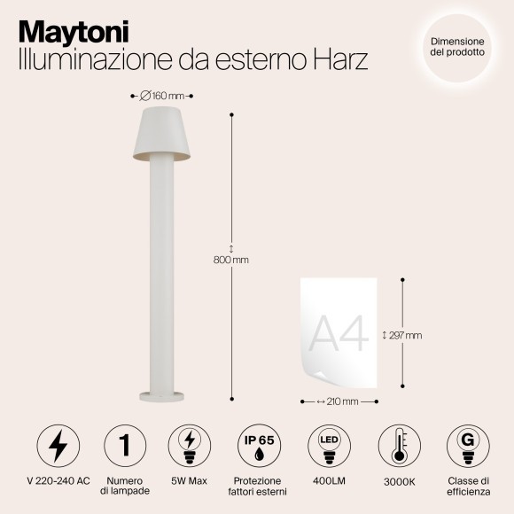 Уличный наземный светильник Maytoni O421FL-L5W Harz IP65 светодиодный LED 5W