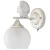 Arte Lamp Gemelli A2150AP-1WG Настенный светильник бра с птичкой, плафон шар 13 см, белое стекло, основание золото/белый металл, лампа E27 1шт до 60Вт IP20 220В, без выключателя на корпусе