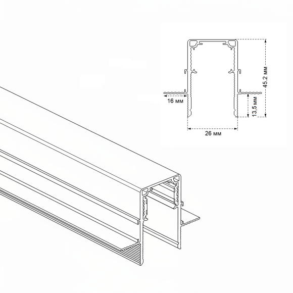 Шинопровод 3м черный встраиваемый магнитный для ГКЛ 12,5 мм Crystal Lux CLT 0.123 02 L3000 BL 1407/025