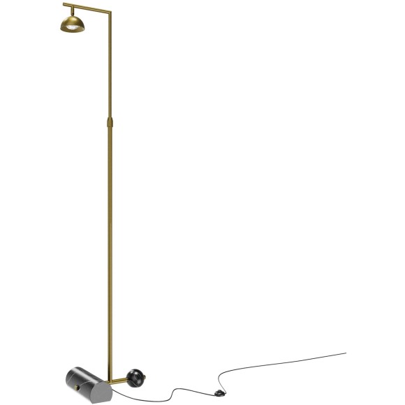 Латунный светодиодный торшер с рег. высотой 1.2-2.1м и поворотным плафоном 10Вт 3000К Maytoni Pikant MOD372FL-L10BS3K