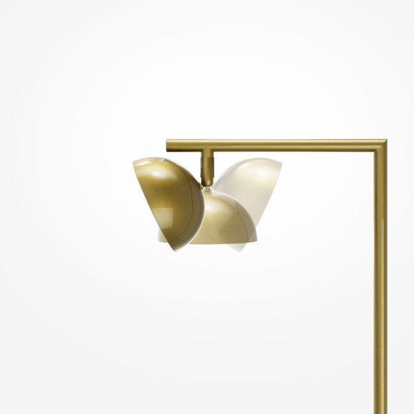 Латунный светодиодный торшер с рег. высотой 1.2-2.1м и поворотным плафоном 10Вт 3000К Maytoni Pikant MOD372FL-L10BS3K