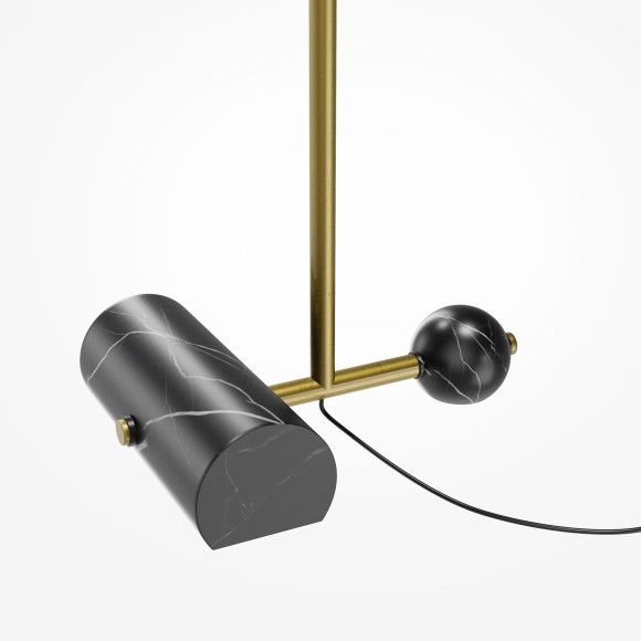 Латунный светодиодный торшер с рег. высотой 1.2-2.1м и поворотным плафоном 10Вт 3000К Maytoni Pikant MOD372FL-L10BS3K