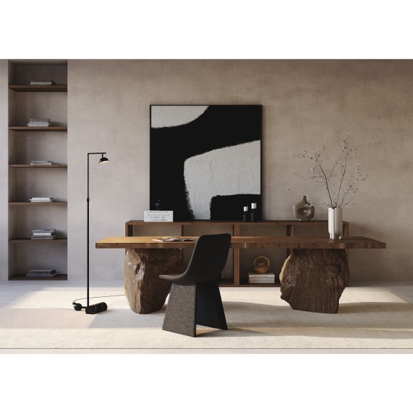 Латунный светодиодный торшер с рег. высотой 1.2-2.1м и поворотным плафоном 10Вт 3000К Maytoni Pikant MOD372FL-L10BS3K