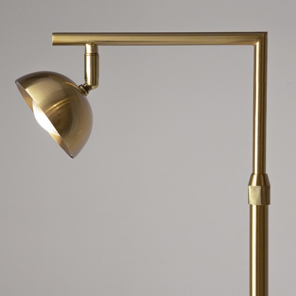 Латунный светодиодный торшер с рег. высотой 1.2-2.1м и поворотным плафоном 10Вт 3000К Maytoni Pikant MOD372FL-L10BS3K