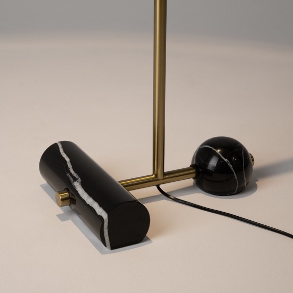 Латунный светодиодный торшер с рег. высотой 1.2-2.1м и поворотным плафоном 10Вт 3000К Maytoni Pikant MOD372FL-L10BS3K