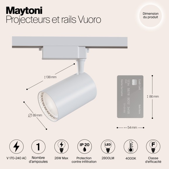 Трековый светильник Technical TR003-1-30W4K-W