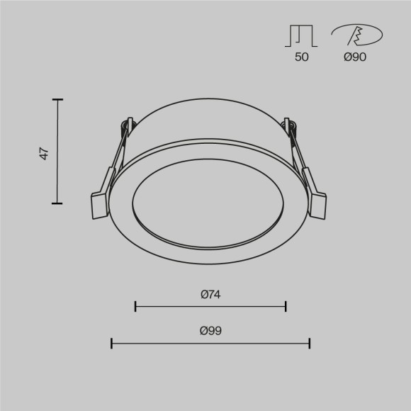 Встраиваемый светильник Maytoni Orb GX53 12Вт DL130-GX53-B