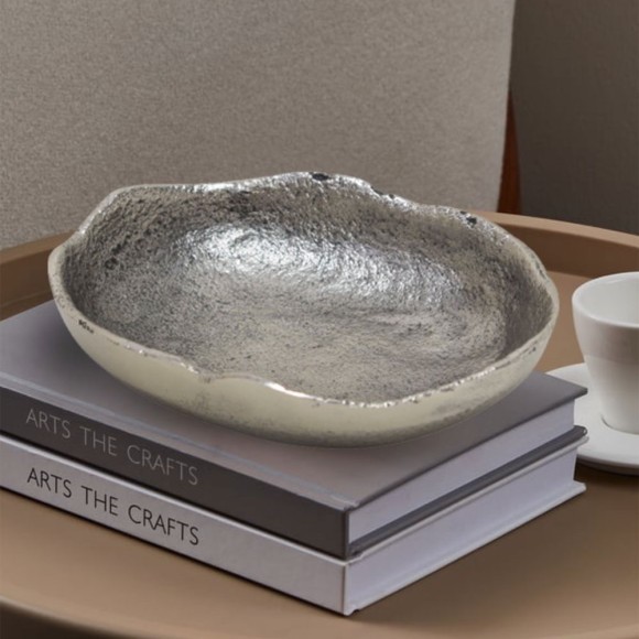 427041 Чаша декоративная FORLEYET, L135, B100, H30, алюминий, цвет никель-античный