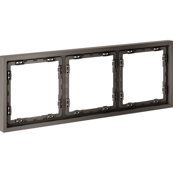 VLS100314 Рамка пластиковая для электрических изделий коричневого цвета VOLTUM серии S70 на 3 пост (капучино)