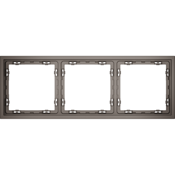 VLS100314 Рамка пластиковая для электрических изделий коричневого цвета VOLTUM серии S70 на 3 пост (капучино)