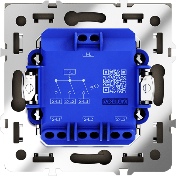 VLS030106 Выключатель встраиваемый трехклавишный титанового цвета 10А (2200 Ватт) VOLTUM S70 (титан)