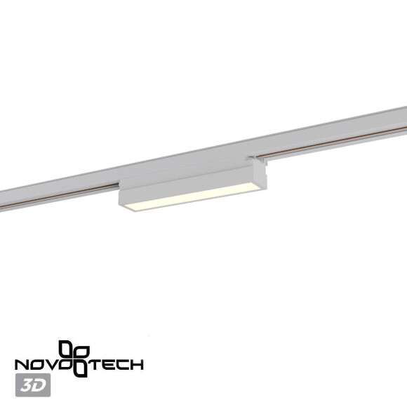Novotech ITER 359789 Белый линейный однофазный трехжильный трековый светильник, 20см, с CCT переключением цветовой температуры, LED 12Вт 697Лм CRI≥90 108° 2700-3200-4000К IP20 220V