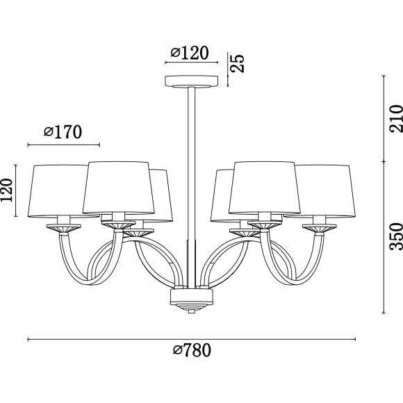 Люстра потолочная Freya FR5034PL-06CH Tina под лампы 6xE14 40W