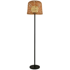 Favourite Recinto 4888-1F Уличный напольный светильник (торшер) влагозащищенный, с плафоном из ротанга коричневого цвета диаметром 40см, высота 175см, под сменную лампу Е27, IP44, 220В