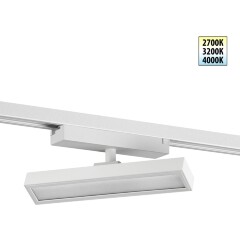 Novotech STRATUS 359774 Белый однофазный двужильный трековый светодиодный светильник, линейный 20см, поворотный, CCT перекл. цветовой температуры, LED 12Вт 797Лм 2700;3200;4000К CRI90 105° IP20 220В, коэф. пульсации < 1%