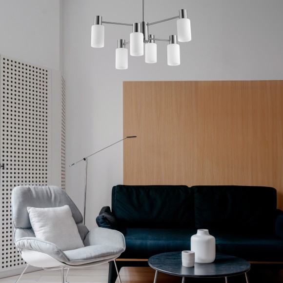 SLE1139-103-06 Светильник подвесной Хром/Белый E14 6*60W GESSI